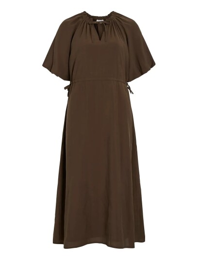 Vila Vihekla O Neck 2/4 Midi Dress Brown 44 Vila Vihekla O Neck 2/4 Midi Dress Brown 44