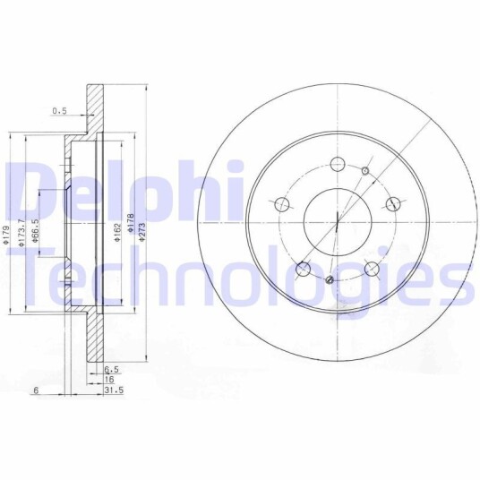 Bremseskive DELPHI BG3607 Bremseskive DELPHI BG3607