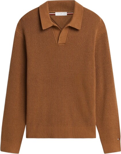 Tommy Hilfiger Fisherman Rib Jonny Collar Brown XL
