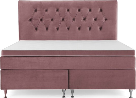 Royal Velvet Komplett Sengepakke 180x200 cm Rosa Fløyel/Lave Sølvben