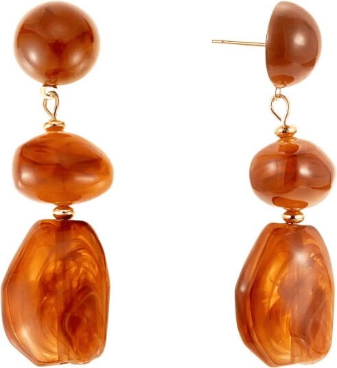 By Jolima Resin Drop Earring Brown ONE SIZE 6 cm