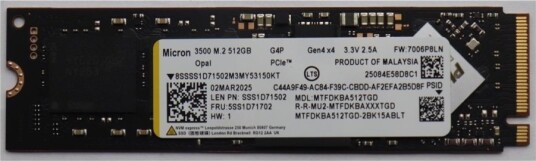 Lenovo SSD M.2 PCIe NVMe 2280 5SS1D71702