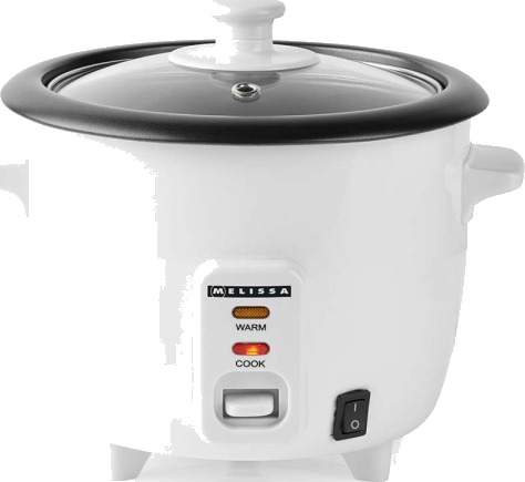 MELISSA 0,6L Risokoker med Non-Stick Belegg og Automatisk Avstenging - Hvit MELISSA 0,6L Risokoker med Non-Stick Belegg og Automatisk Avstenging - Hvit