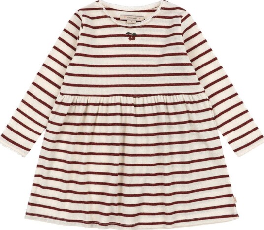 Konges Sløjd Kjole   Rollo   Kremete Stripe   Konges Sløjd   7 8 år (122 128)   Kjole Bordeaux Hvit Rød