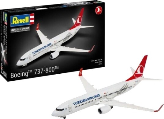 Revell Model Building Kit Boeing 737 800 Turkish Airlines 1:144 63dlg.
