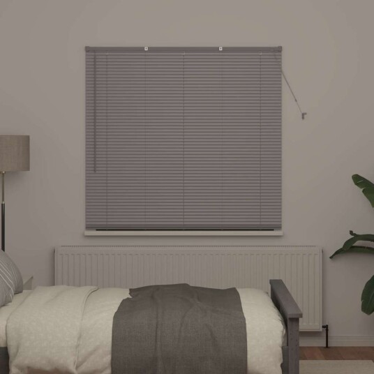 Vindu Persienne med gardiner Manual sølv Aluminium