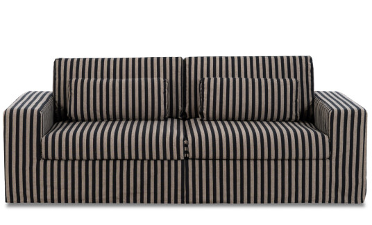 Soffadirekt VIKELAND 3 seters sofa Stripete Beige/Svart