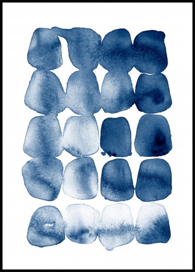 Indigo Watercolor Shapes Plakat / 30x40 Indigo Watercolor Shapes Plakat / 30x40