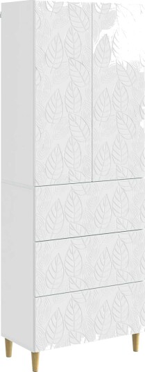 vidaXL Skapsett 2 pcs Høgglans hvit 66 x 34,5 x 90 cm Konstruert tre