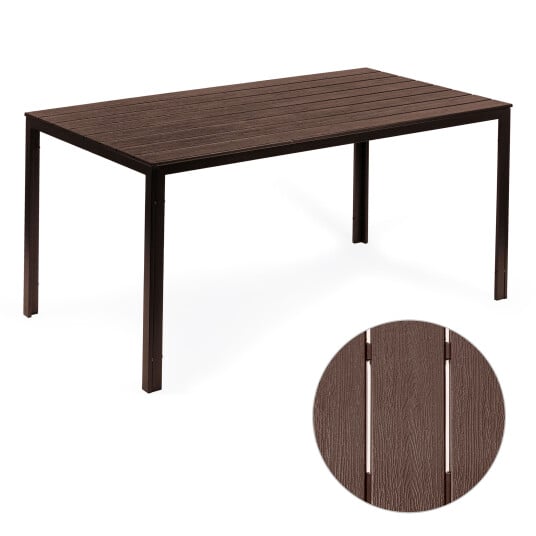 Hagebord 6-personer 156x78 cm polywood møbler til terrasse Brun Hagebord 6-personer 156x78 cm polywood møbler til terrasse Brun