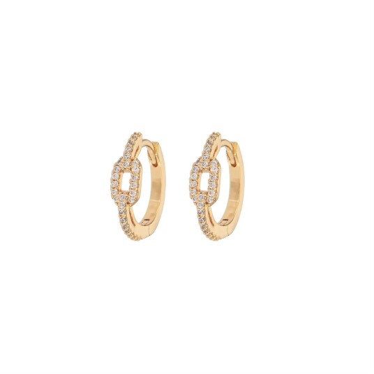 Emilia By Bon Dep Small Chain Hoops Øredobber Gull