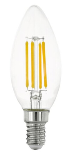Eglo Led-Filamentlyspære Form: C35 E14 4 W Ekvivalent 40 Klasse E Varmt Hvitt Lys 2700 K
