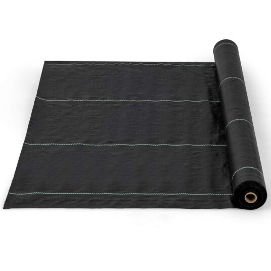 Ugrasbekjempende fleece 50m² hagefleece mot ugress ugressfilm PP svart 50 x 1m-60 g/m² Ugrasbekjempende fleece 50m² hagefleece mot ugress ugressfilm PP svart 50 x 1m-60 g/m²