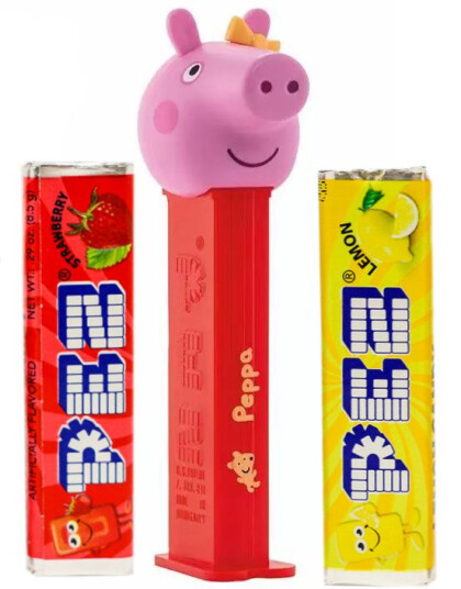 Rød Peppa Gris Pez Holder med 2 stk Pez Pakker