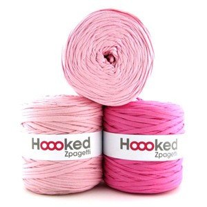 Hoooked Zpagetti Stoffgarn Unicolor 5 Rosa Nyanser 1 stk.