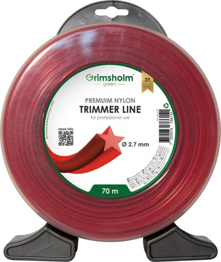Trimmertråd Grimsholm Stjerneformet 2,7 mm rød 70 meter