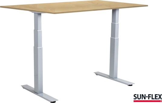 Sun Flex®Easydesk Adapt Vi Skrivebord Hvit Aluminium Bjørkelaminat 120×80 Sun Flex®Easydesk Adapt Vi Skrivebord Hvit Aluminium Bjørkelaminat 120×80