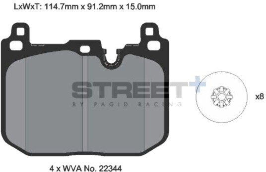 PAGID Racing T8162SP2001 Bremseklosser