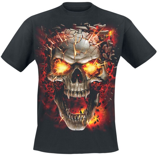 Spiral Goth T-skjorte Skull Blast M til XXL Herrer svart