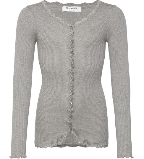 Rosemunde Kids Rkbalta Modal Ls Lace Cardigan Grey 140