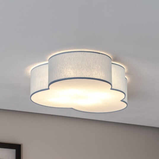 TK Lighting Cloud taklampe blå 63 cm lang tekstil sky E27