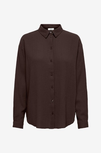 JDY Skjorte jdyTheis Life L/S Loose Shirt Wvn Brun