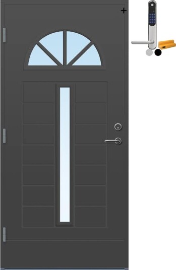 Ytterdør Bygg1 Lyngdal med Yale Doorman Classic Home