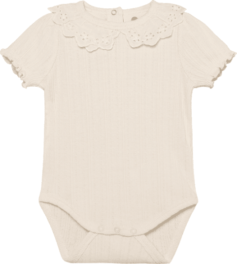 En Fant EnFant Pointelle kortermet body Eggnog 86 En Fant EnFant Pointelle kortermet body Eggnog 86