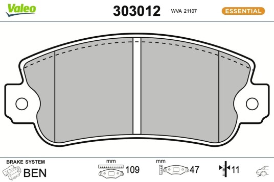 Bremseklosser VALEO 303012
