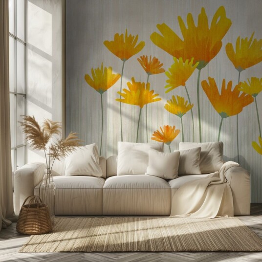 Tapet Gule Blomster Tapet Gule Blomster
