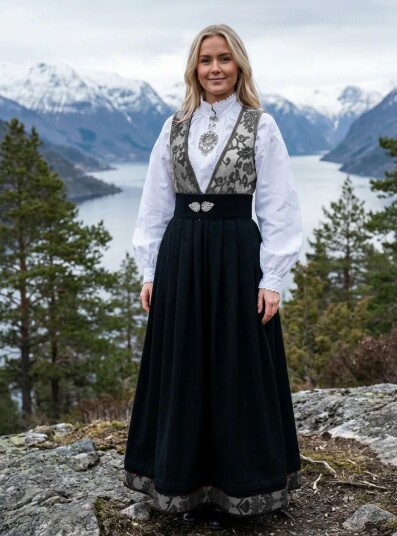 Sølje Nye Tora festdrakt til dame i silver (38 (Medium))