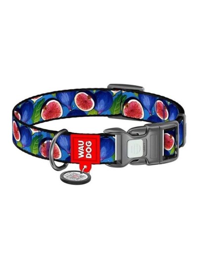 Waudog "Fig" nylon dog collar with QR code size XL