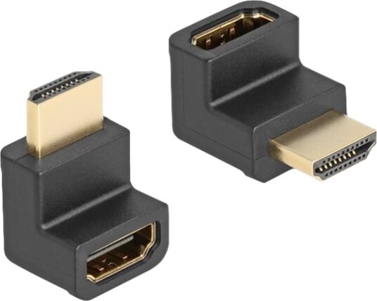 Delock High Speed Hdmi-Adapter Med Ethernet Hdmi Hann Til Hdmi Hunn Nedvinklet Svart Ethernet-Støtte 8 K 60 Hz 7680 X 4320 Støtte