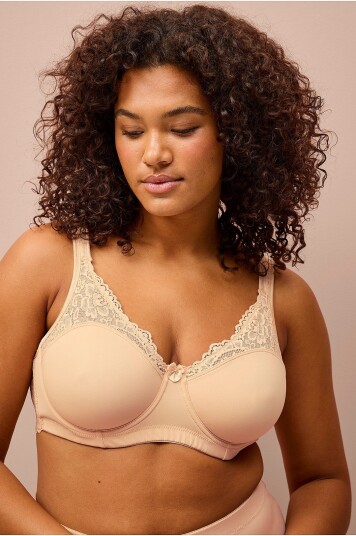 Ellos Plus Collection Spile BH Cecilia Minimizer med blondedetaljer Natur