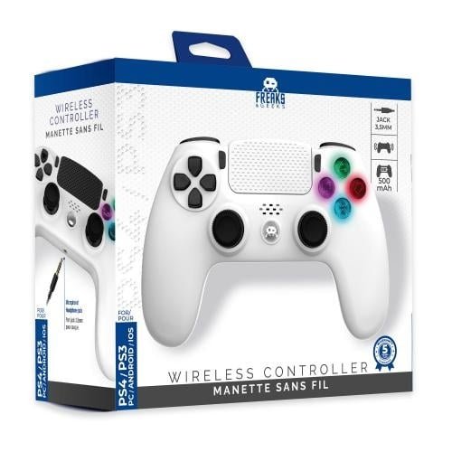 Trade Invaders Trådløs kontroller for PS4 med 3,5 mm jackstikklås LED Hvit Trade Invaders Trådløs kontroller for PS4 med 3,5 mm jackstikklås LED Hvit