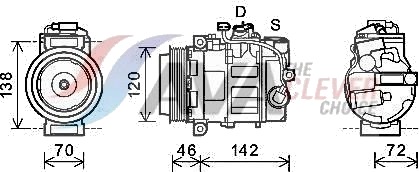 AVA COOLING SYSTEMS PRAK074 AC-kompressor