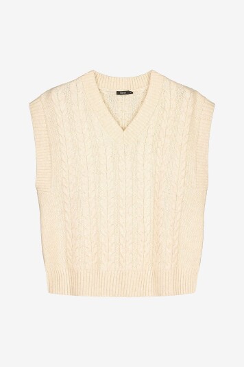 Nanso Vest Ladies Knit Vest Palmikko Beige Nanso Vest Ladies Knit Vest Palmikko Beige