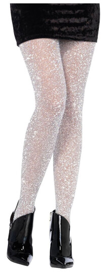 Leg Avenue Europe Strømpebukser Glitter Sølv Deluxe - One size