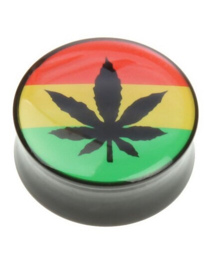 June Body Jamacian Weed Piercing Plugg Strl 4 mm