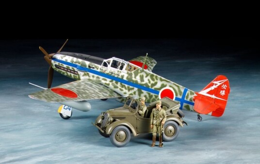 Tamiya 1/48 Kawasaki Ki-61-Id Hien (Tony) and 4x4 Light Vehicle Kurogane Set