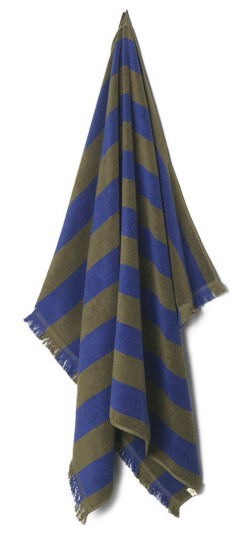ferm LIVING Alee badelaken 100 x 150 cm Olive-Bright Blue