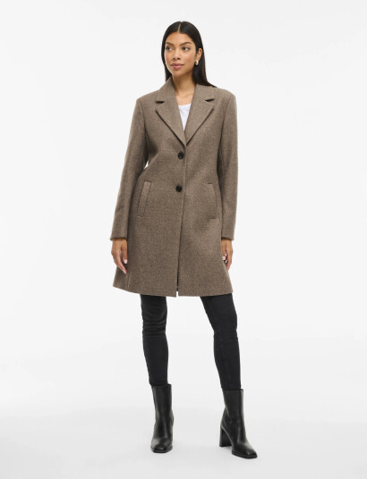 Vila Viclaudia Button Coat Noos Brown 42