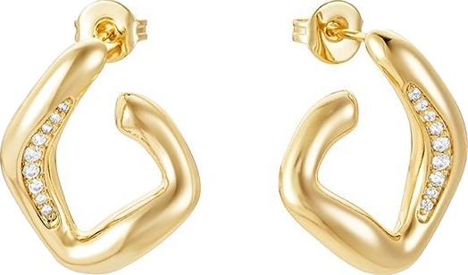Makeup Mekka Crystal Wave Earrings Gold Makeup Mekka Crystal Wave Earrings Gold