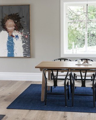 Kilands Solliden dark blue håndvevd ullteppe