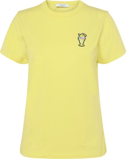 Maison Kitsune Ice Cream Patch Regular Tee Shirt   Yellow   M