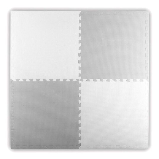 Stor skummatte Ricokids puslespill 60x60cm 4 stk hvit og grå