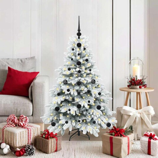  Kunstig juletre med 150 LED med stativ grønn 120 cm PE og PVC
