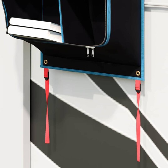 vidaXL Oppbevaringspose med lagring Svart og Blå 140 x 40 cm oxford