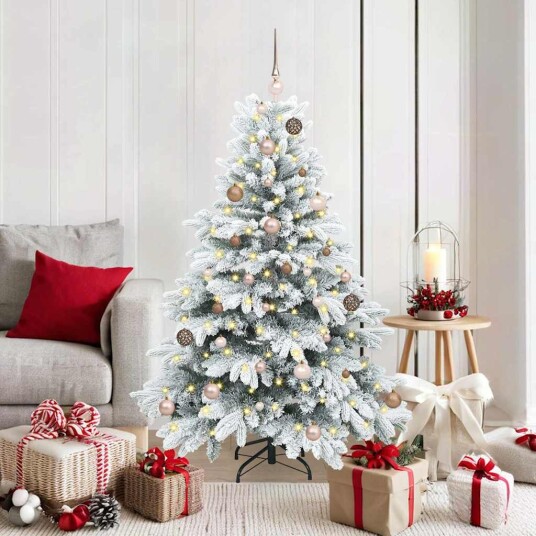  Kunstig juletre med 150 LED med stativ grønn 150 cm PE og PVC