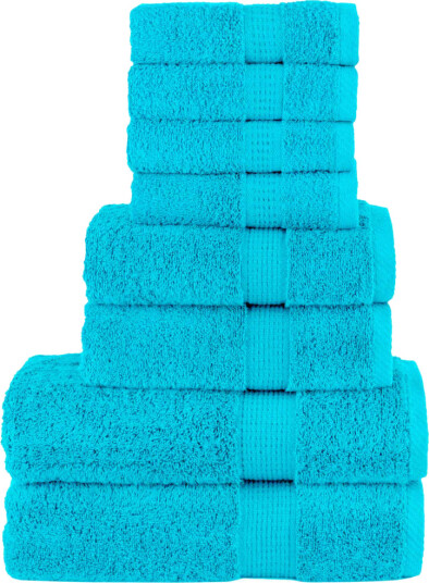 Premium håndklesett 8 deler SOLUND turkis 600 g/m2 Premium håndklesett 8 deler SOLUND turkis 600 g/m2
